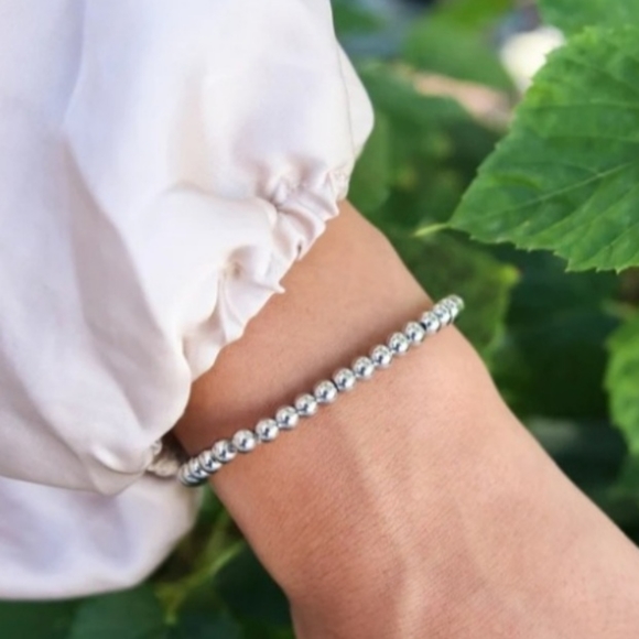 14k Rose Gold/Silver Plated Stackable Bead Bracelets - Picture 12 of 16